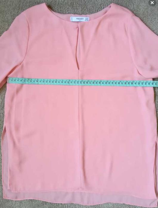 Blusa cor salmão, Mango, manga curta, tamanho XS, nunca usada