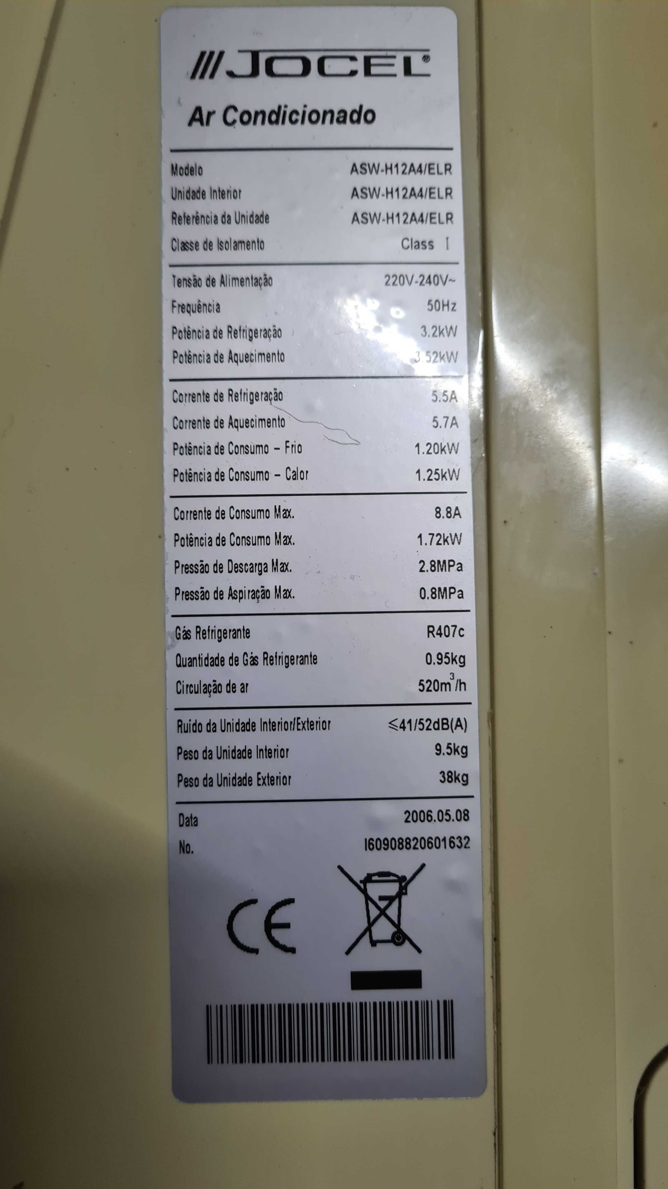 Ar Condicionado Jocel - 12.000 btu - USADO