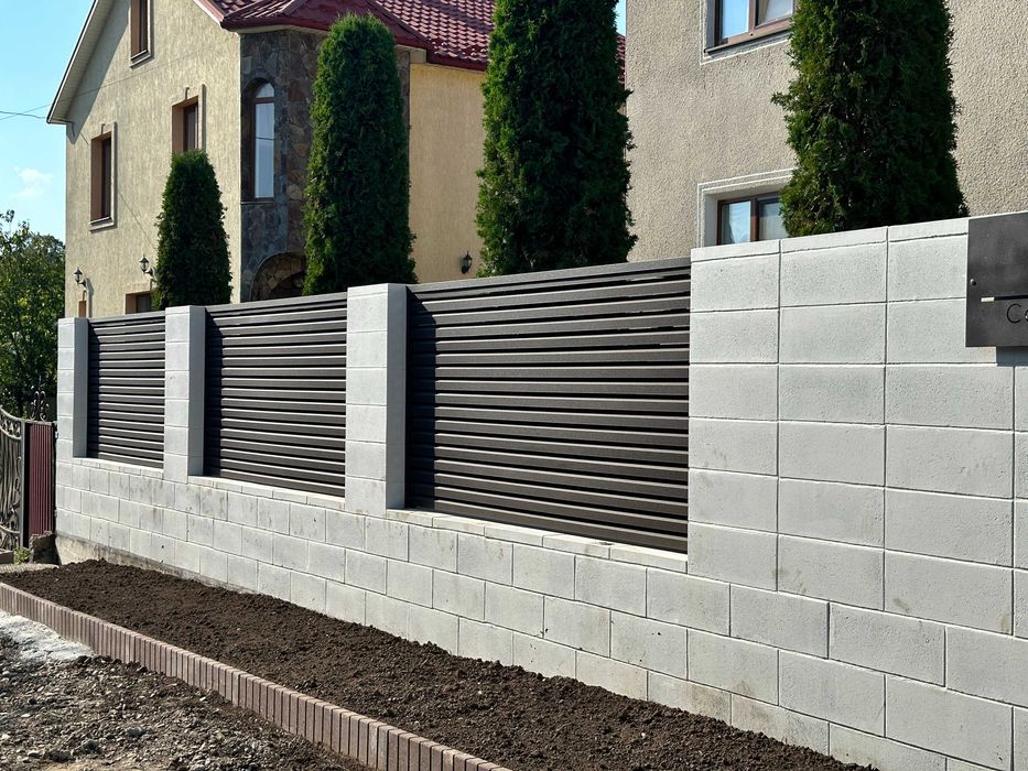 Блок для паркану, огорожа бетонна, модульний блок