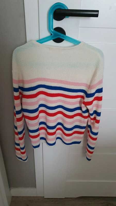 Sweter w prążki H&M, r. 134-140, stan jak nowy