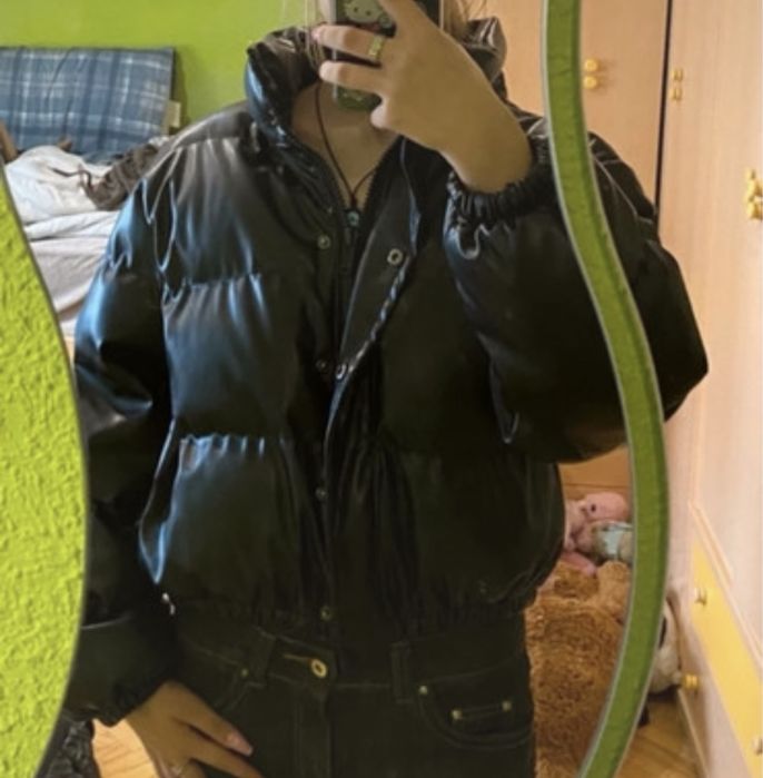 Casaco Puffer Pele Preto