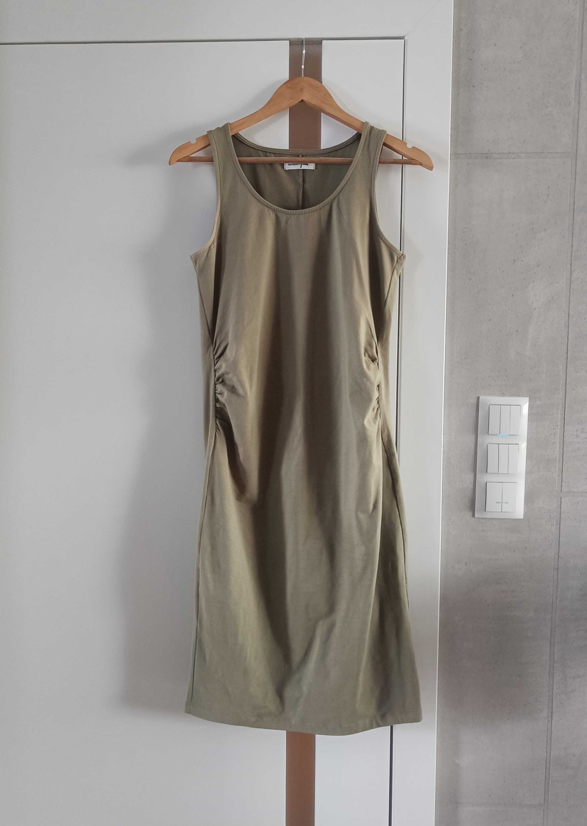 Sukienka ciążowa na ramiączkach midi oliwkowa khaki Sinsay 38 M nowa