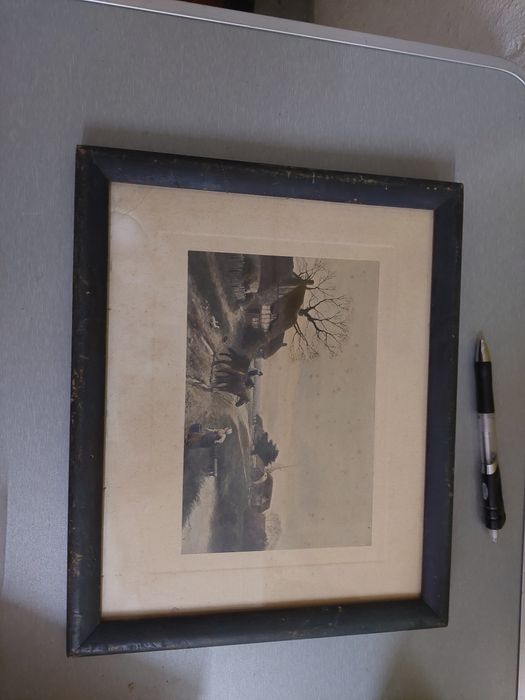 Gravura antiga com moldura