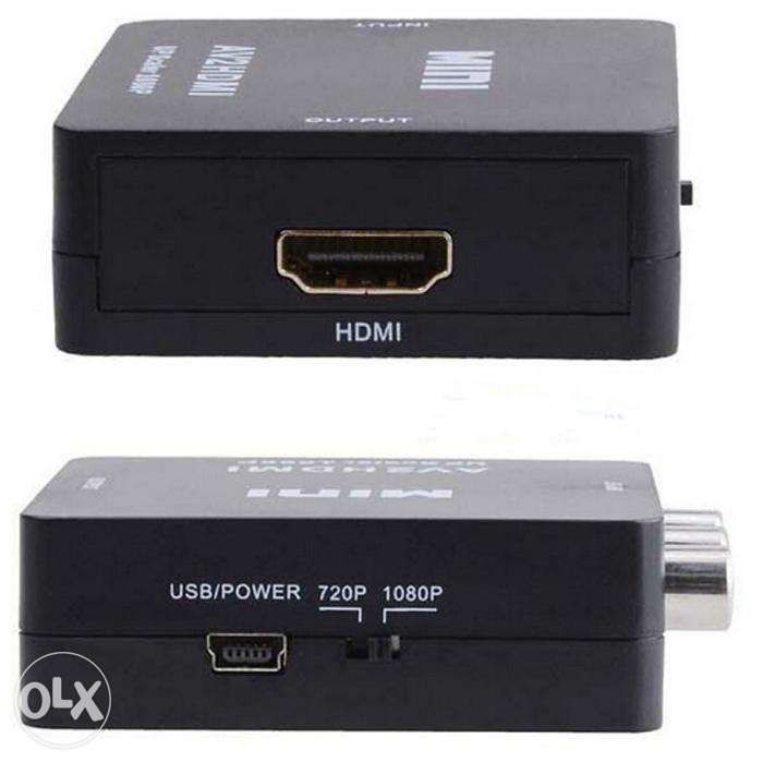 (NOVO) Conversor AV/3RCA para HDMI - PRETO