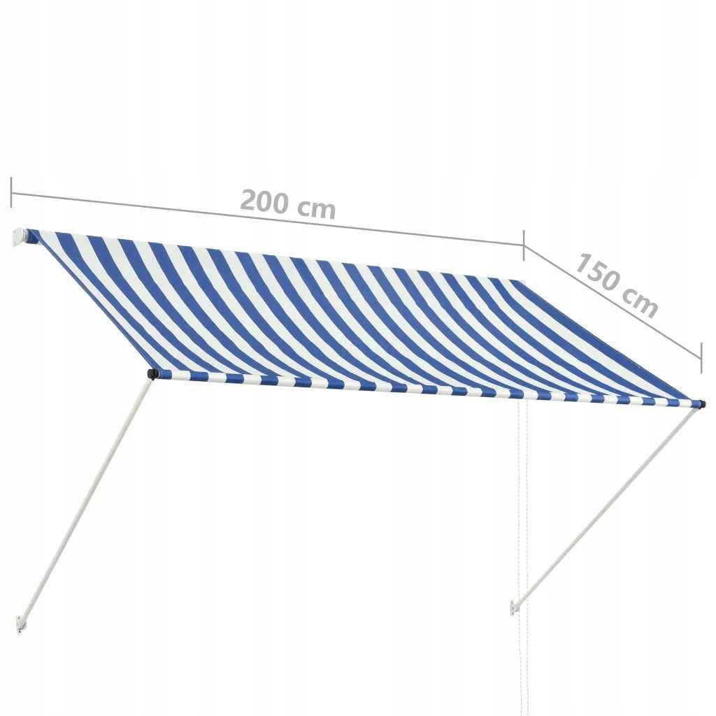 Markiza balkonowa gotowa na balkon okienna zwijana 200 x 150
