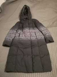 Długi czarno-szary zimowy płaszcz TOWMY XL