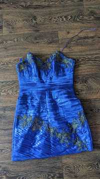 Синє карсетне плаття