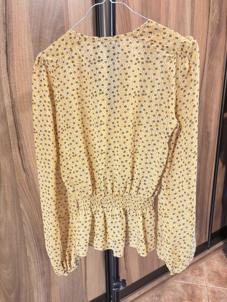 Żółta elegancka bluzka,wiązanie,
