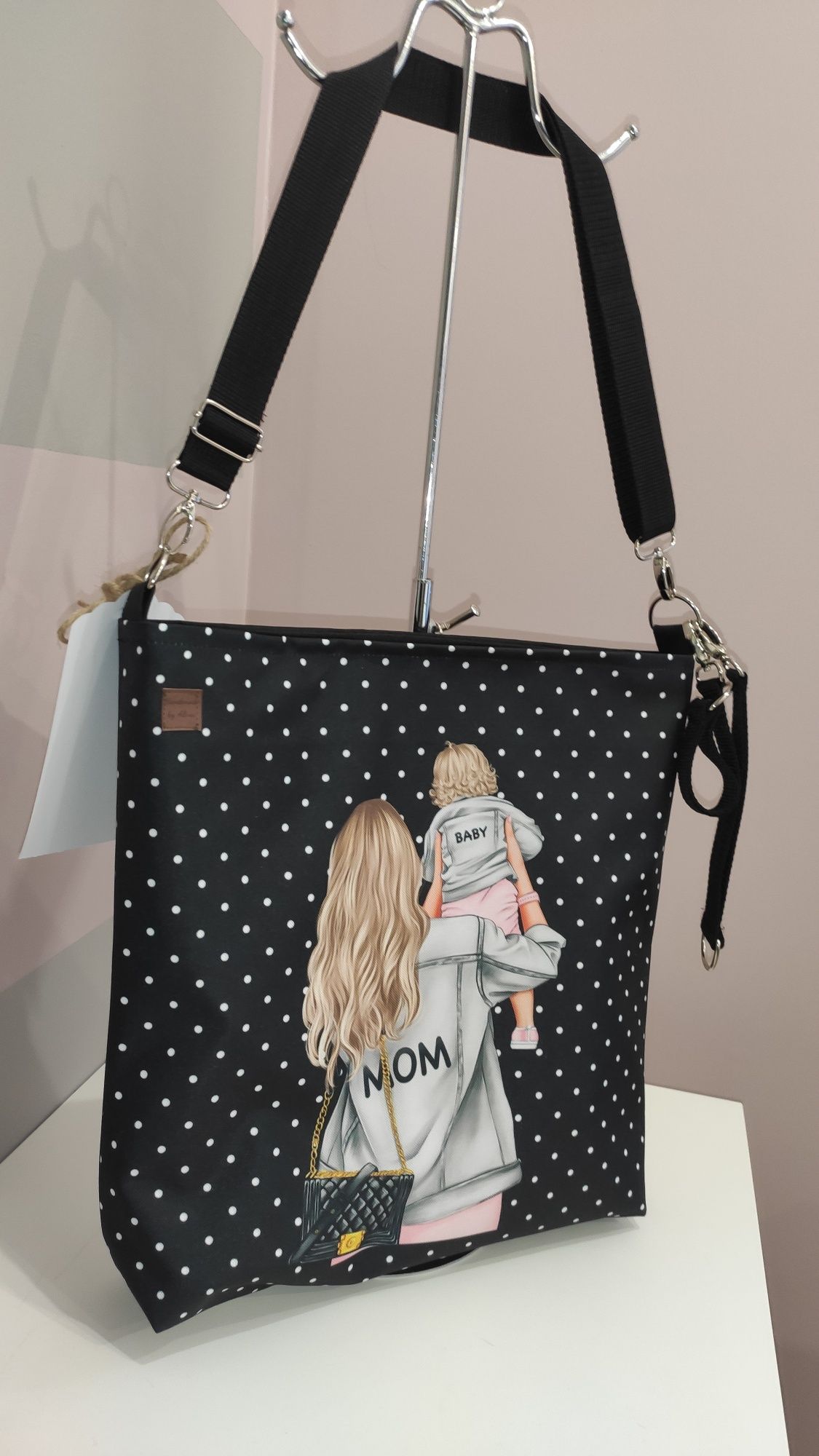 Torebka do wózka plus paski torebka mama blond i córka