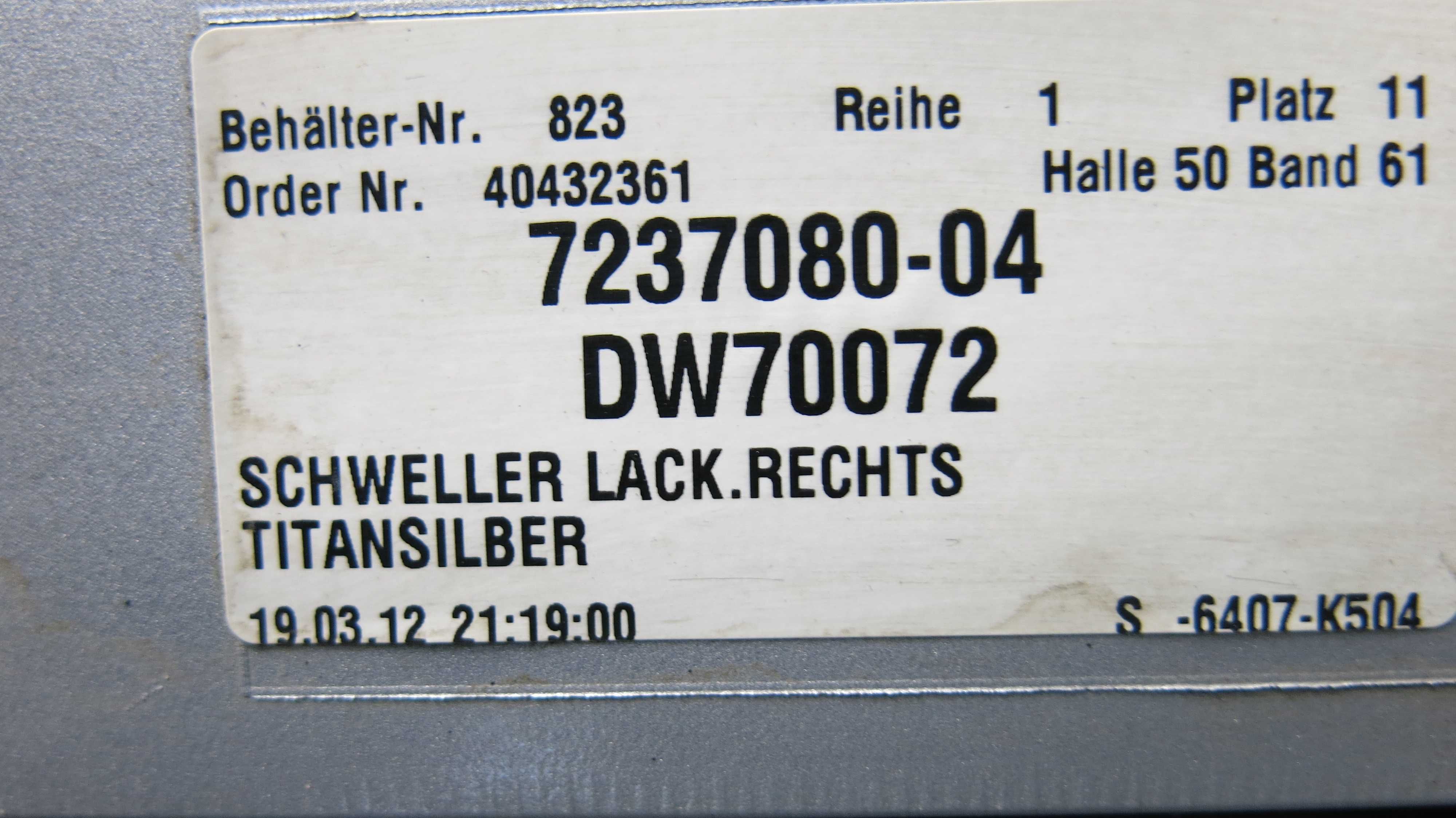 BMW 5 F10 listwa nakładka progowa prawa 354 Titansilber