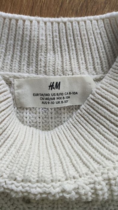 H&M Elegancki Sweterek bialy włóczkowy