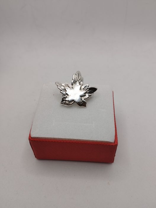 Srebrna broszka, list, próba 925