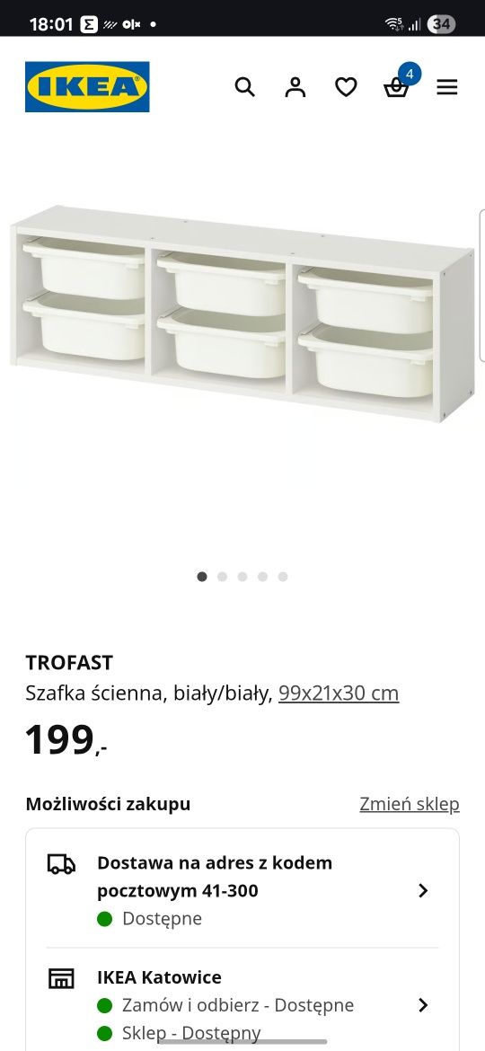 Szafka ścienna trofast Ikea