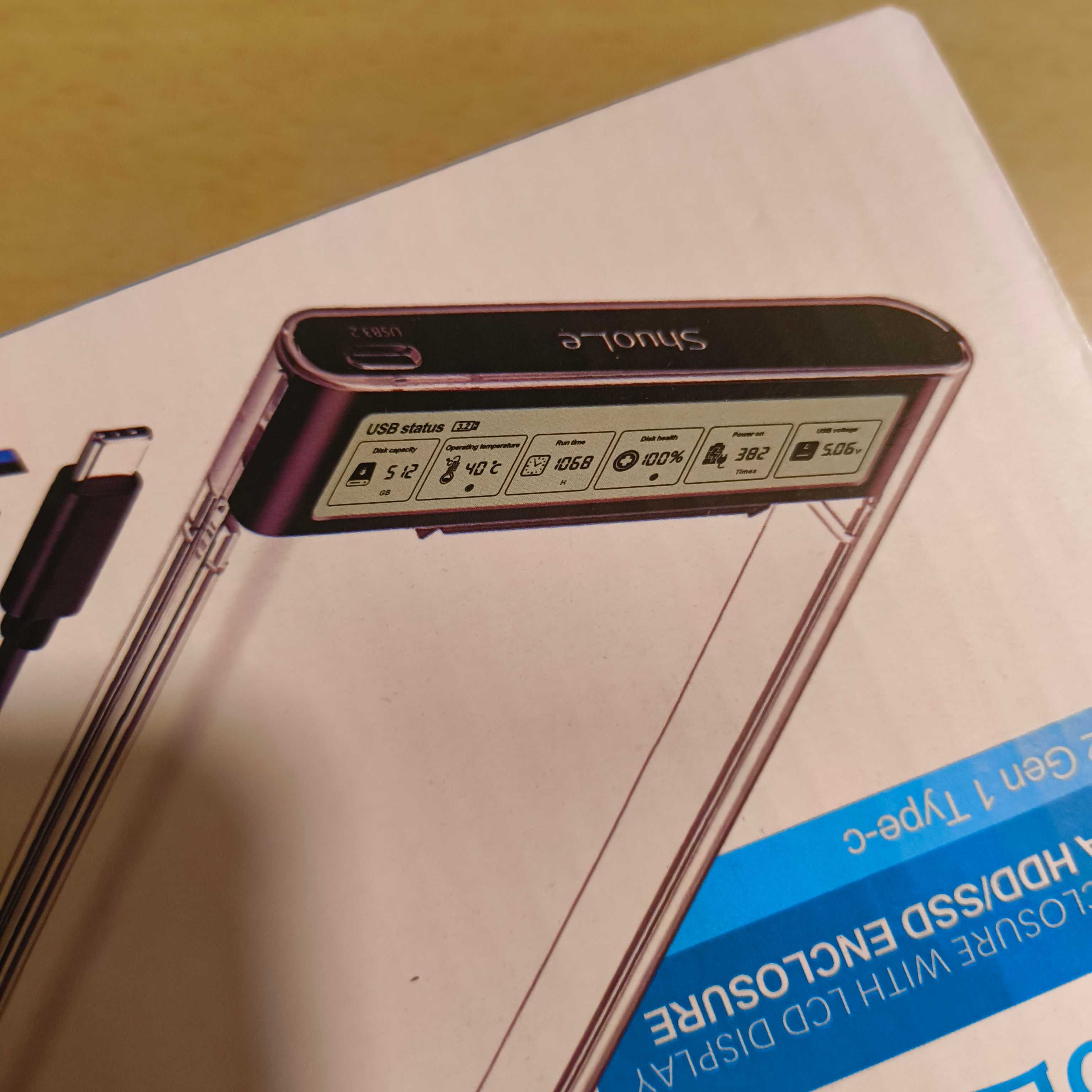 Caixa Disco Hdd SSD 2.5 Usb  3.2 Type C Display Digital