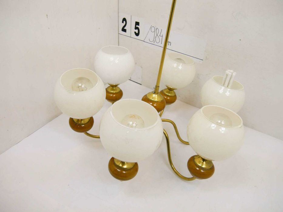 Elegancki żyrandol sufitowy 6 lamp z kloszami