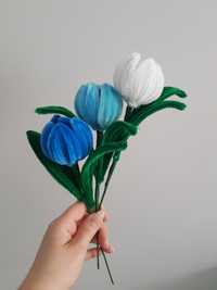Bukiet tulipany kwiat błękitny  mix rękodzieło
