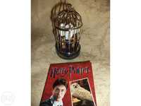 Harry Potter coruja Hedwig em gaiola removível + livro de autocolantes