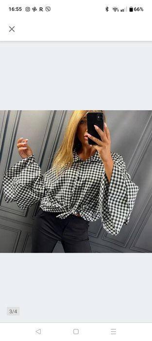 Koszula w kratę rozmiar oversize Bawełna