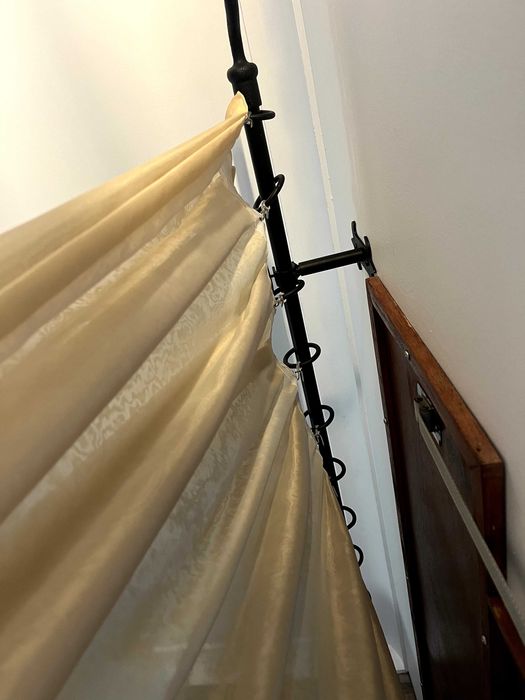 Cortinados Tecido Organza Dupla Com Calha em Ferro