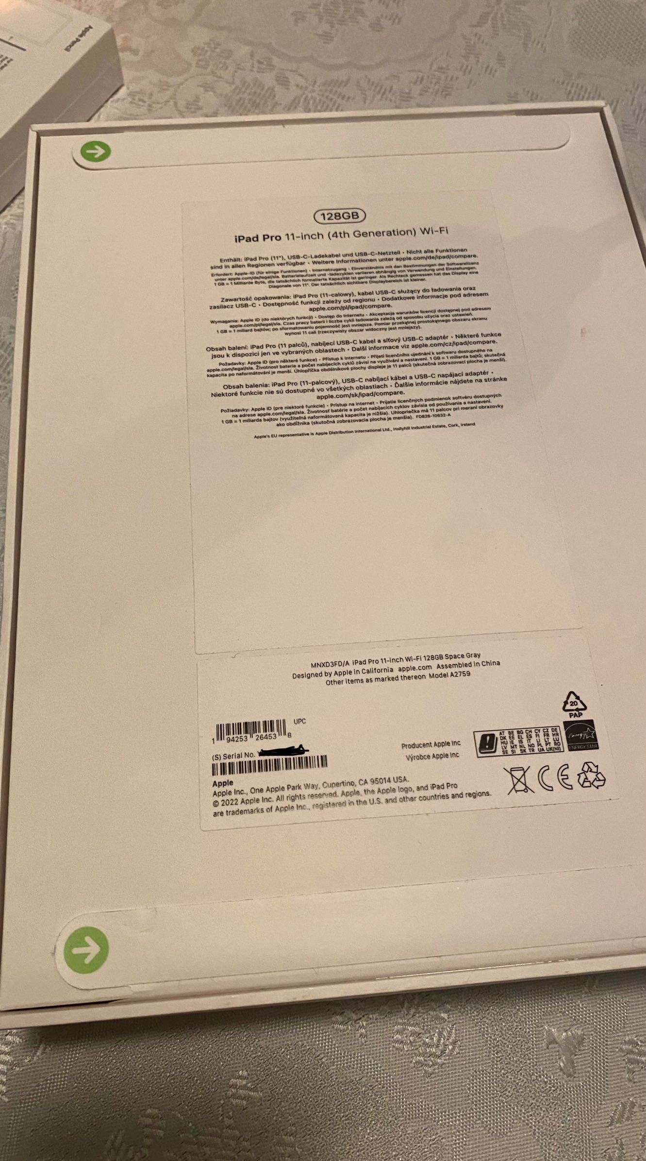 Tablet APPLE iPad Pro 11" 4 gen 128GB + Pencil 2 gen + Etui, Nowy