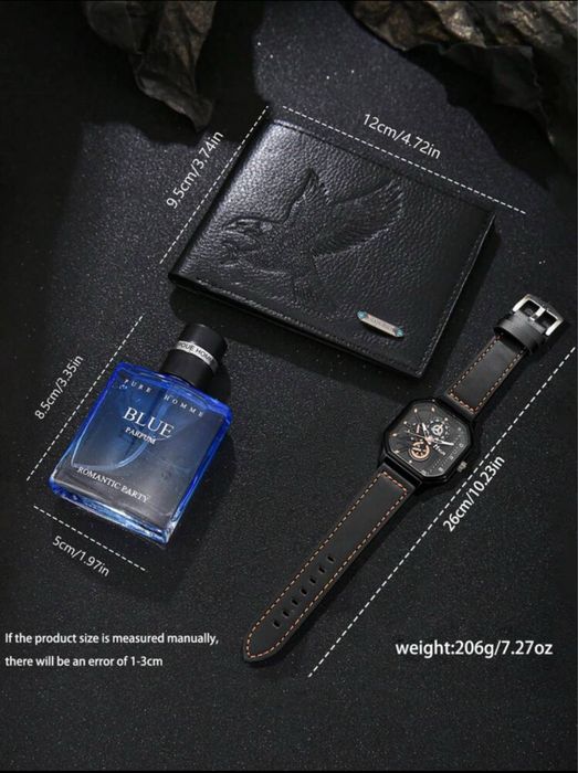 Conjunto de presente 3 peças - Carteira Elegante, fragrancia refresnte