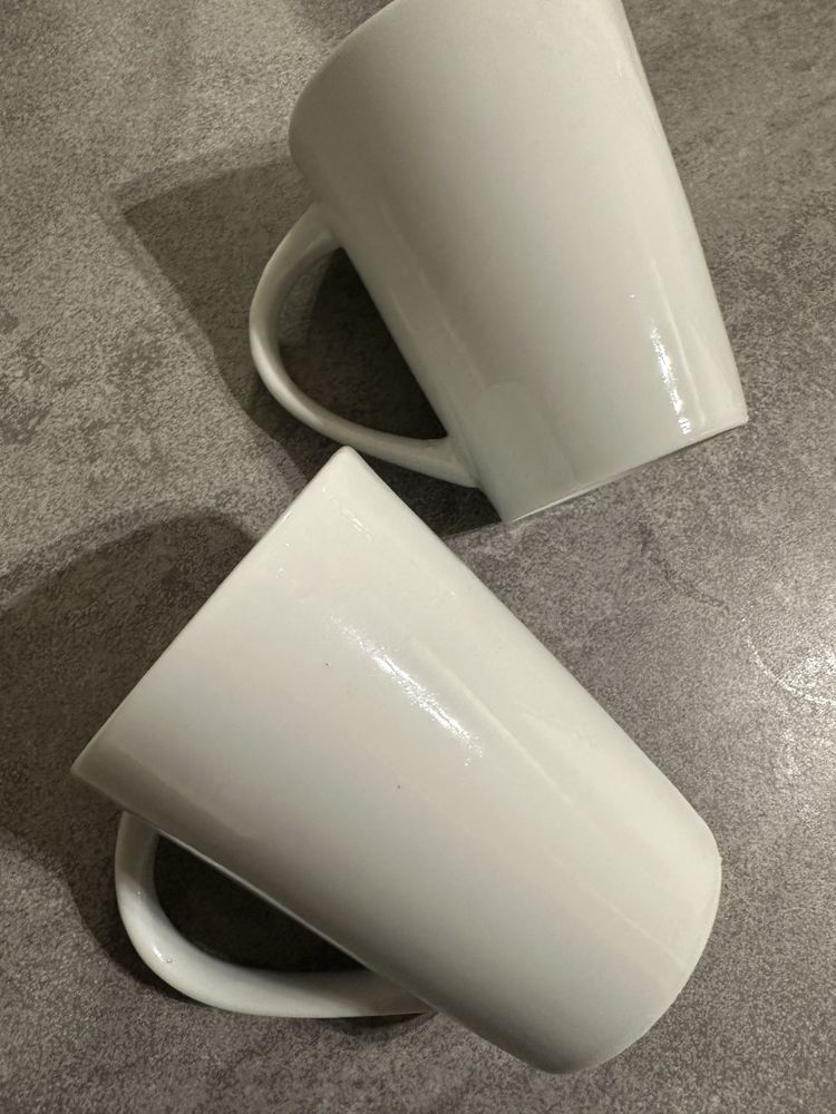 Kubki białe zestaw  filiżanki klasyczne basic ceramiczne porcelanowe