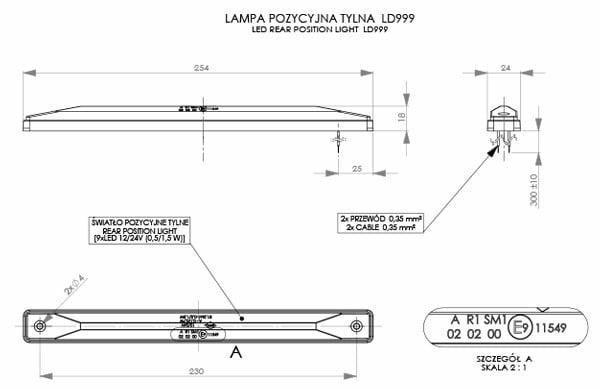 Lampa obrysowa - LD 999