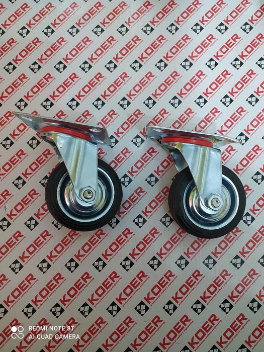 Колеса на складскую тележку поворотные с тормозом