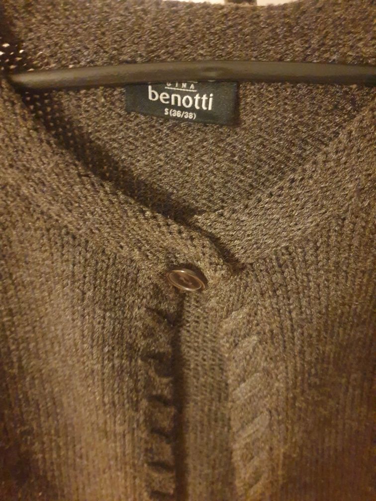 Sweter swetr narzutka brązowy rozm. 36/38 Benotti