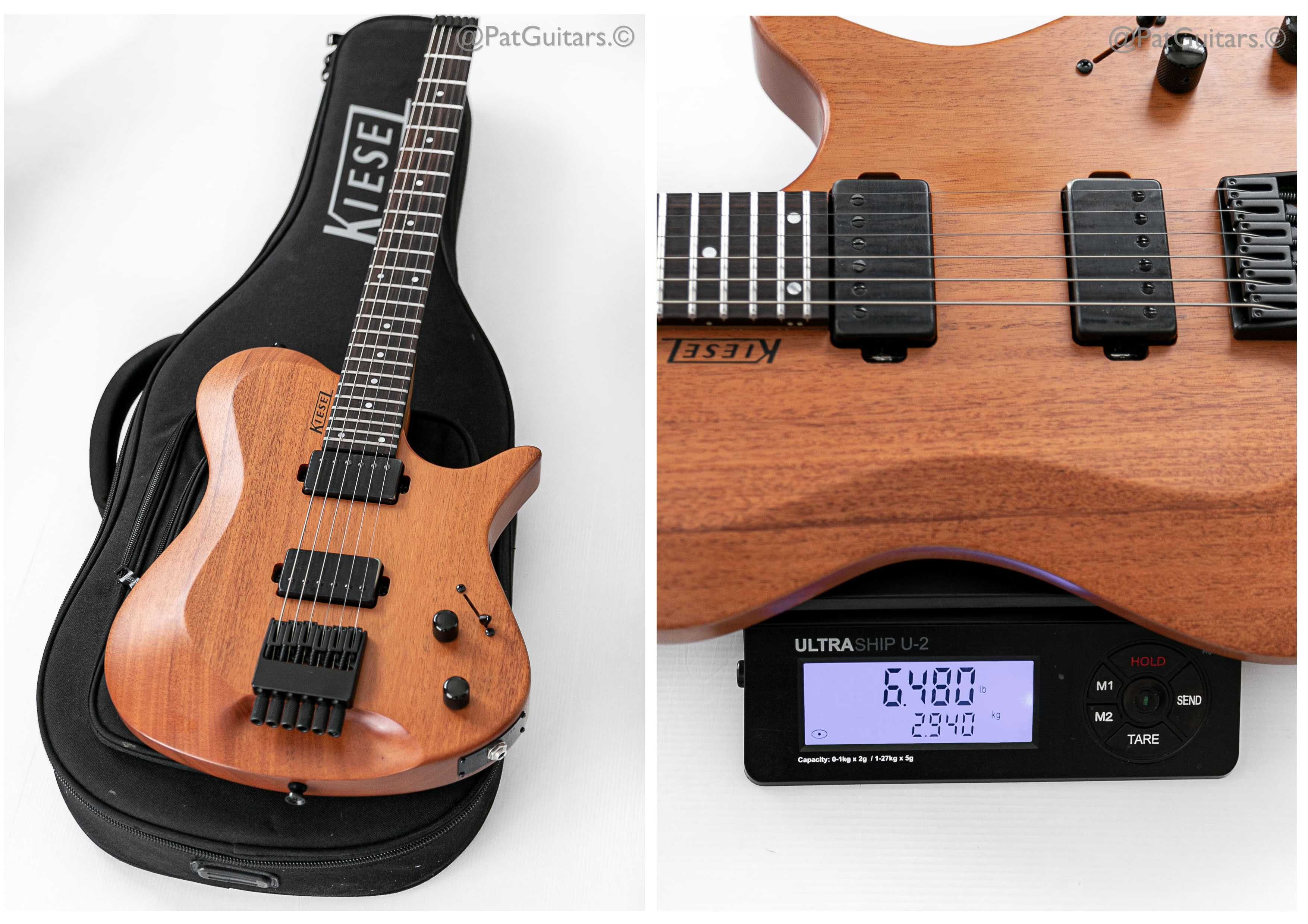 2019 Kiesel Zeus Mahogany Headless Guitar in Natural