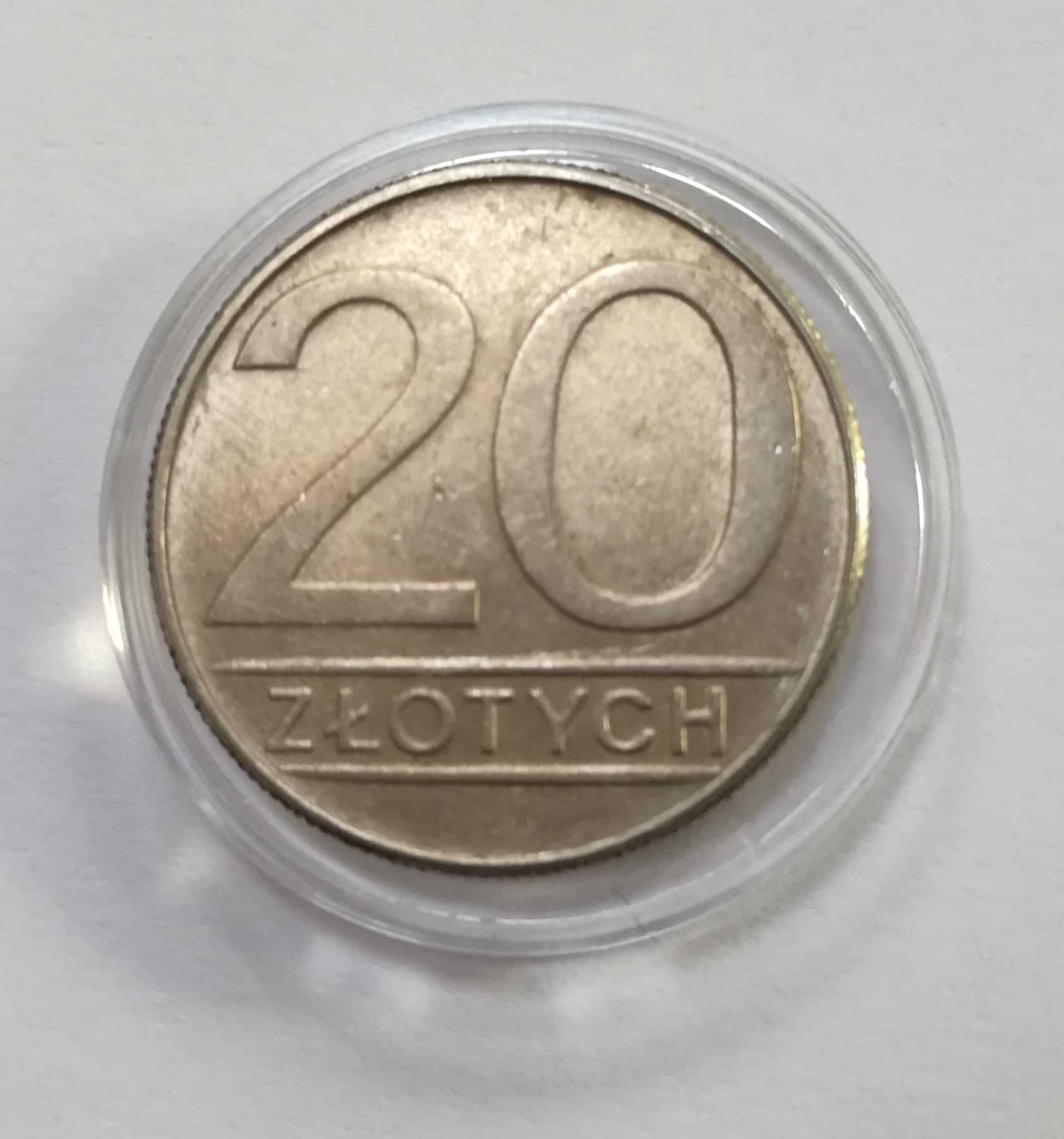 Moneta 20 ZŁ z 1988r. stan doskonały