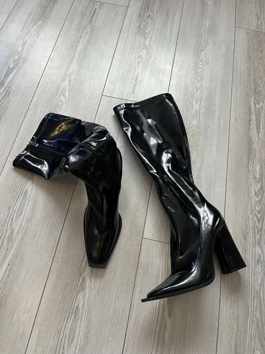 Латексна сукня oh polly і латексні нові ботфорти