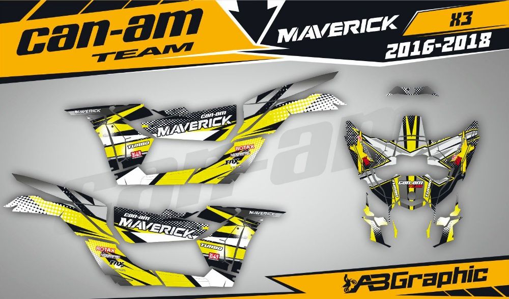 Наклейки ATV BRP Bombardier Can-Am DS Outlander Renegade Maverick x3