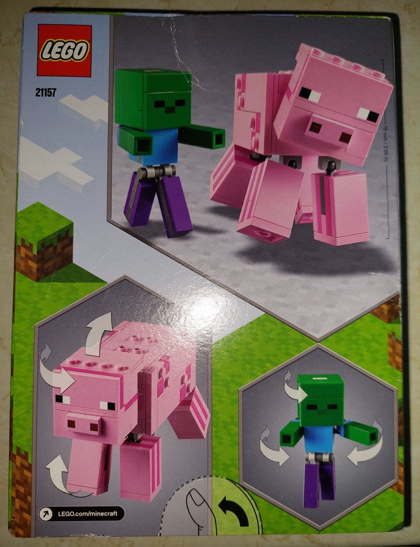 Nowy zestaw Lego Minecraft 21157 duża świnka i zombie