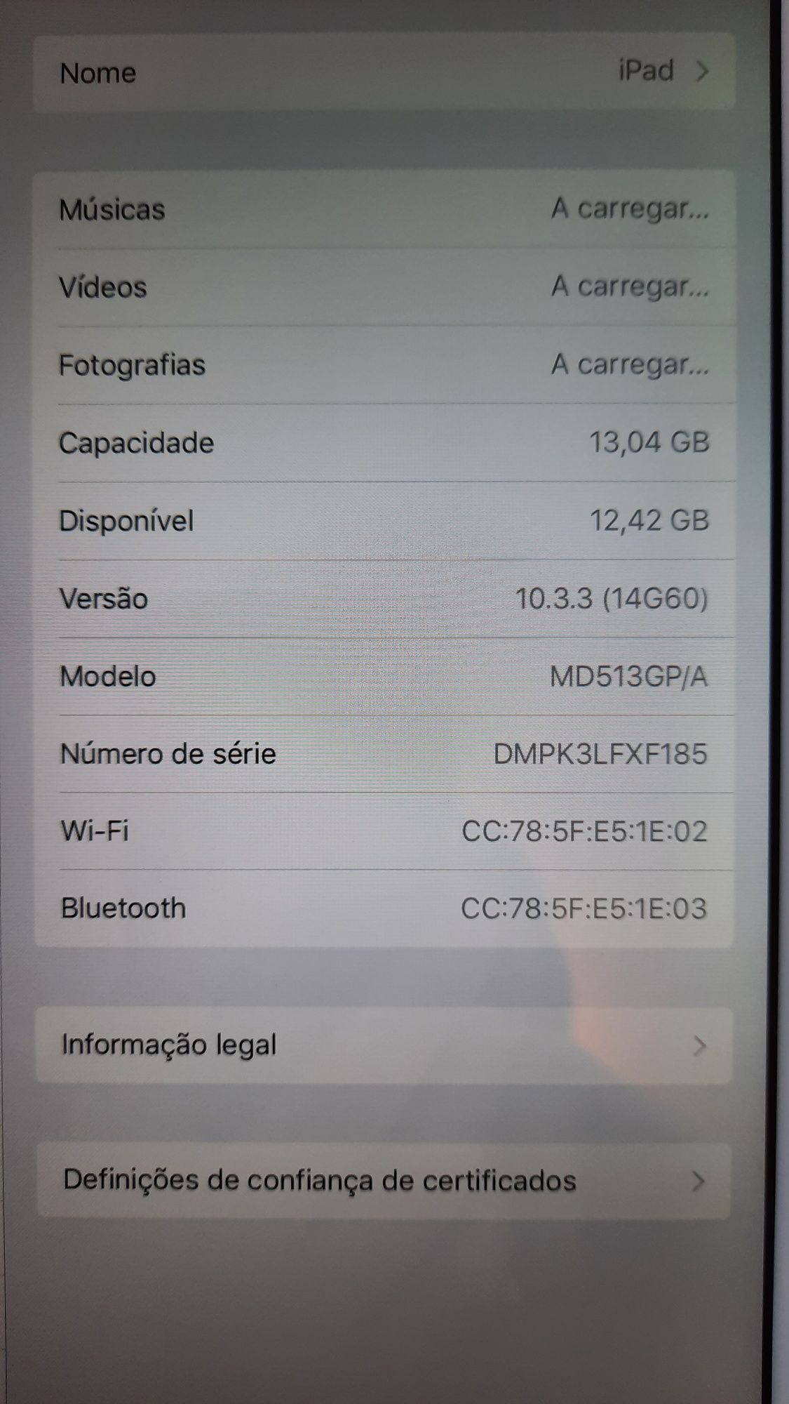 iPad 4ª geração 16gb Wifi