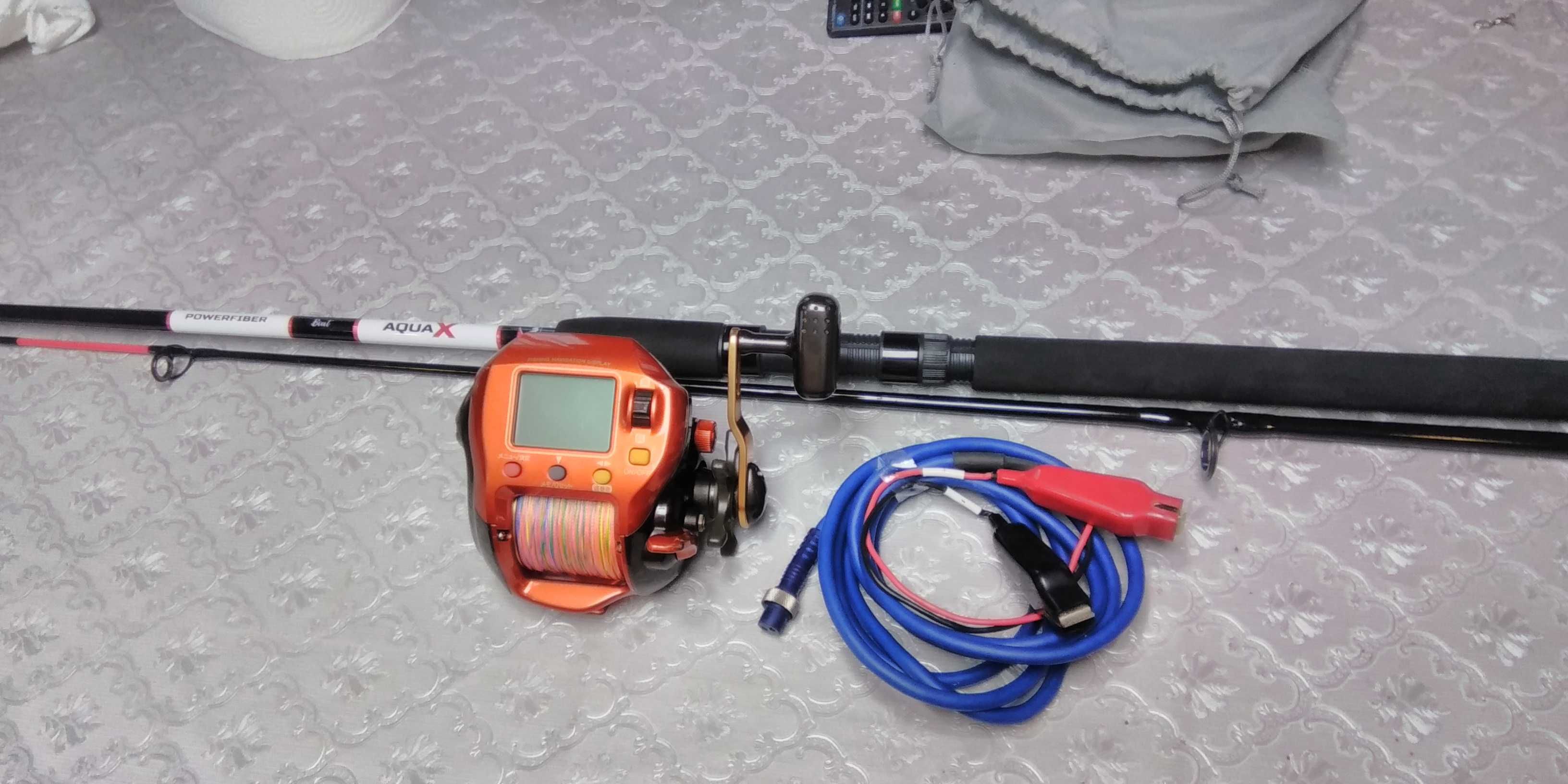 Conjunto, cana DAM e carreto elétrico Shimano Dendo Maru 3000HX,