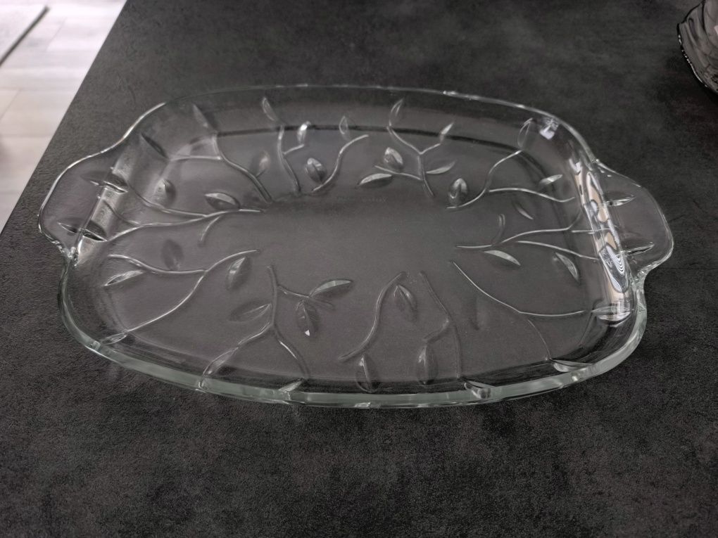 Podstawka szklana na owoce przekąski ciasto średnica 32 cm
