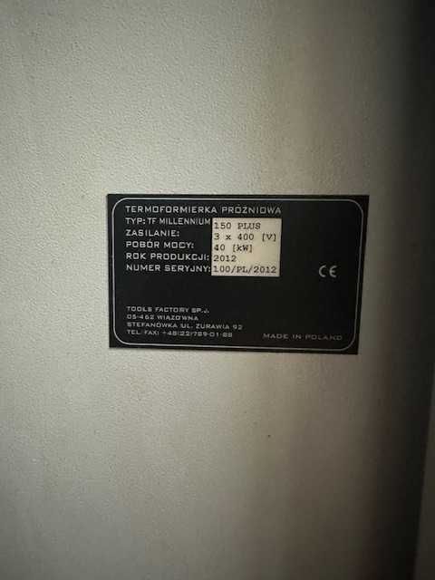 Termoformierka próżniowa vacuum thermoforming