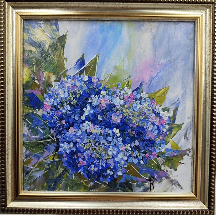 Подарунок, квіткова картина олією.