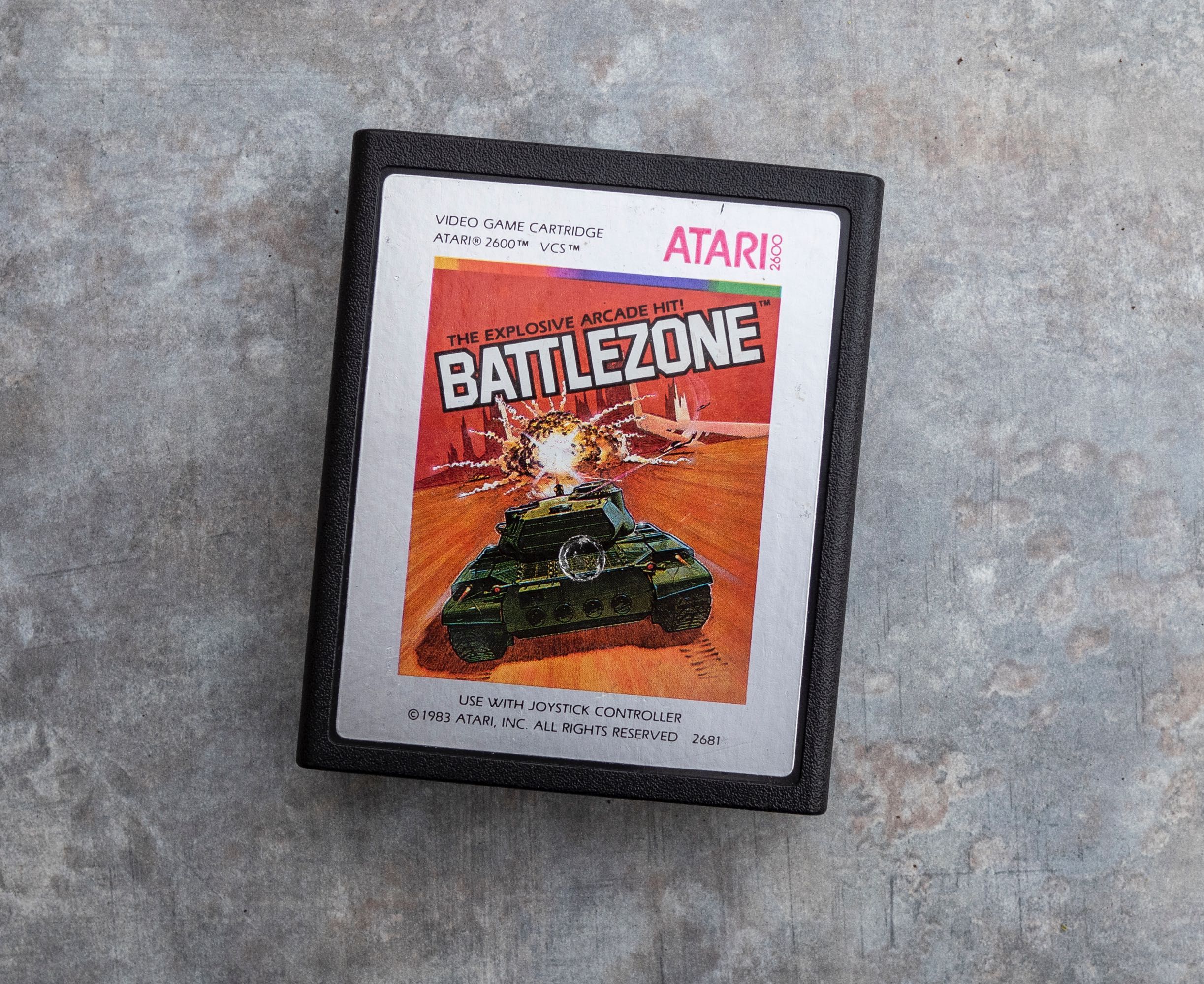 Atari 2600 cartridge z grą Battlezone