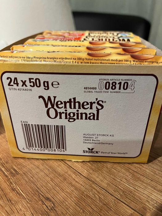 Werther's Original - Cukierki śmietankowe 24 opakowania po 50g