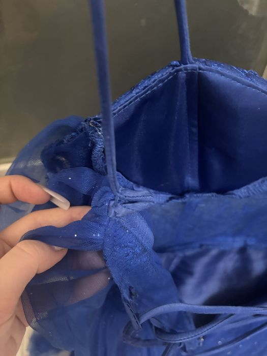 sukienka studniowkowa habrowa granatowa dluga