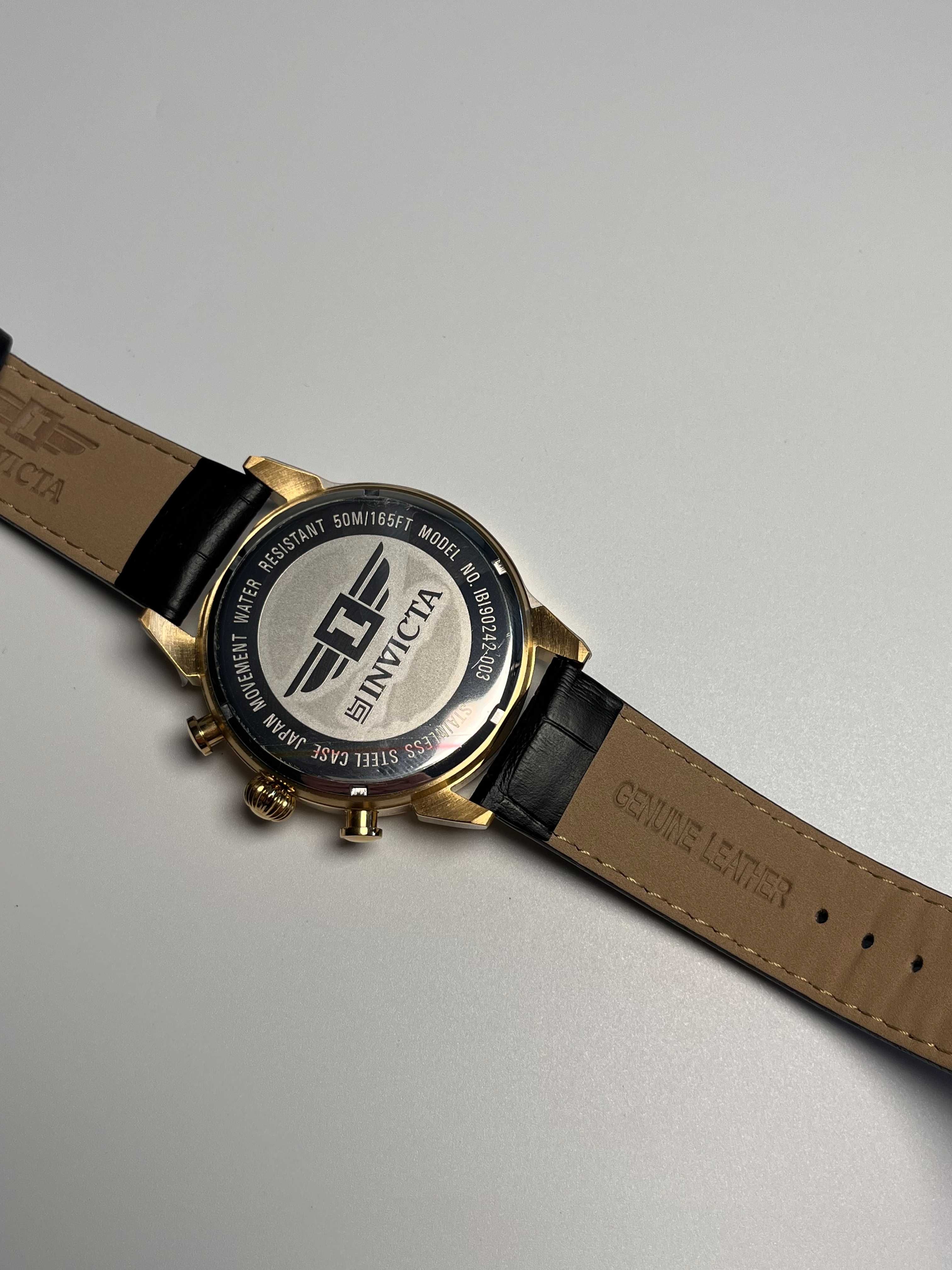 invicta 90242-003, годинник зі шкіряним ремінцем, часы инвикта Ø44мм
