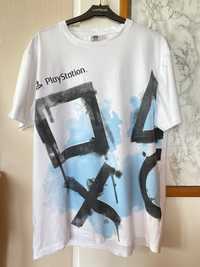 PlayStation koszulka bluzka L męska biała z nadrukiem luźna bawełniana