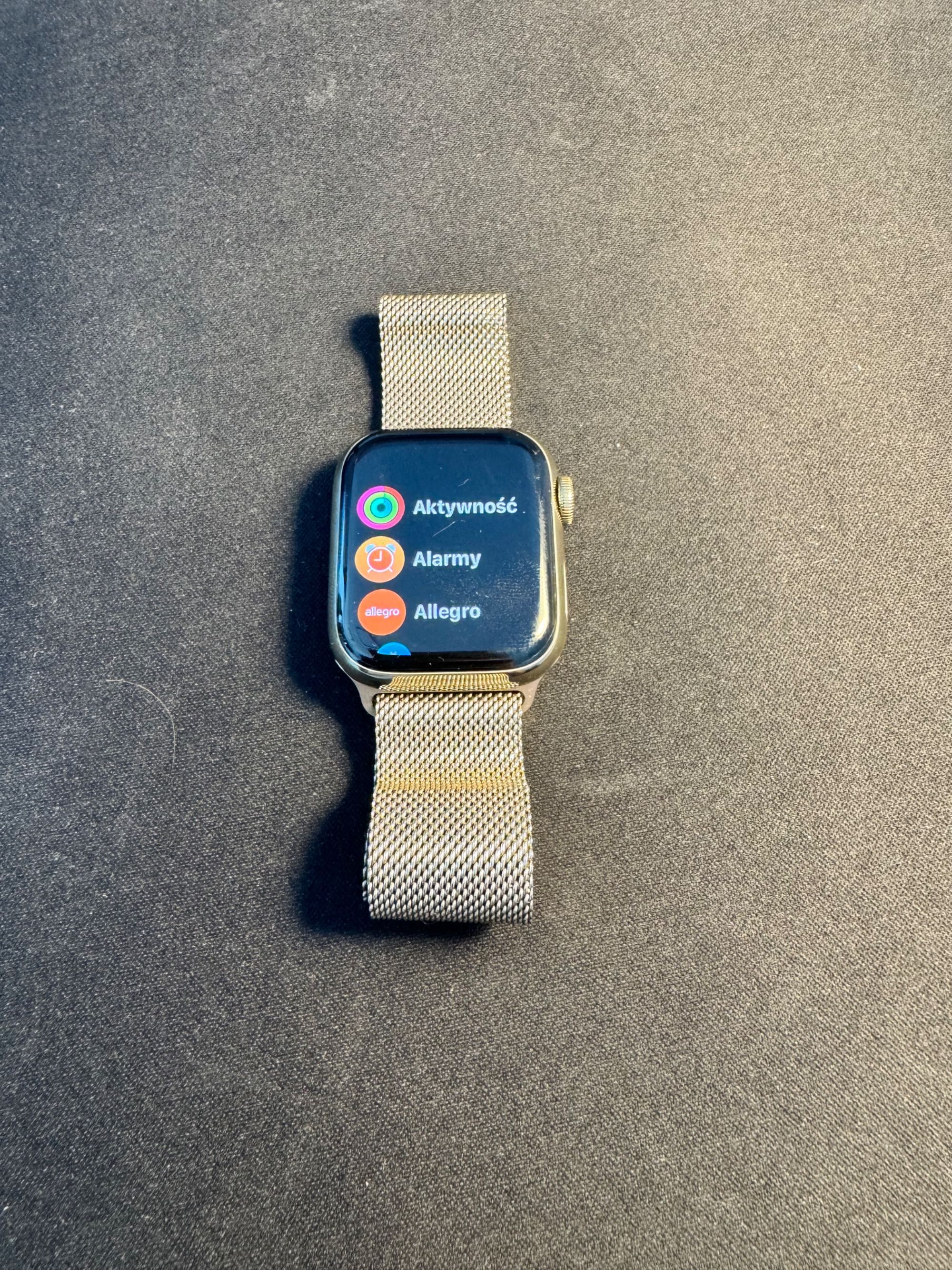 Apple Watch 9 41mm Cellular LTE Stainless Gold Milanese Loop - IGŁA!!!