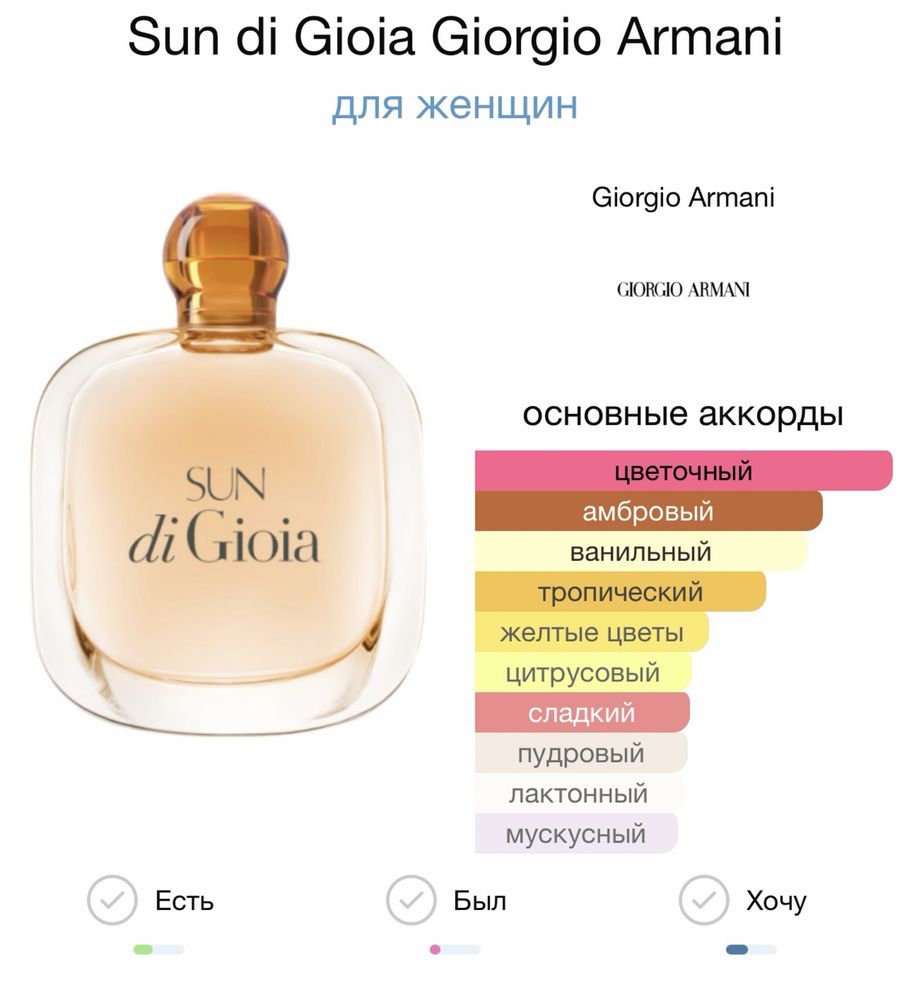Духи,парфуми Sun di Gioia Giorgio Armani