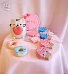 Pusheen zestaw na tort z masy cukrowej figurki