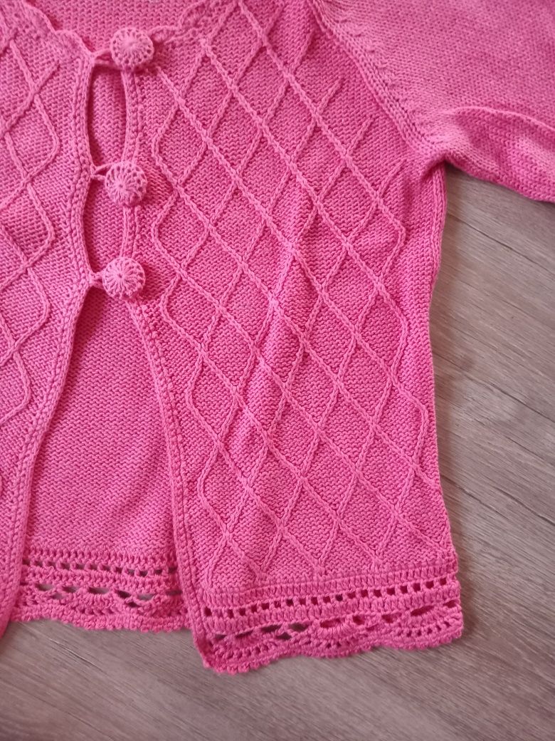 Swetr wełniany różowo pomaranczowy