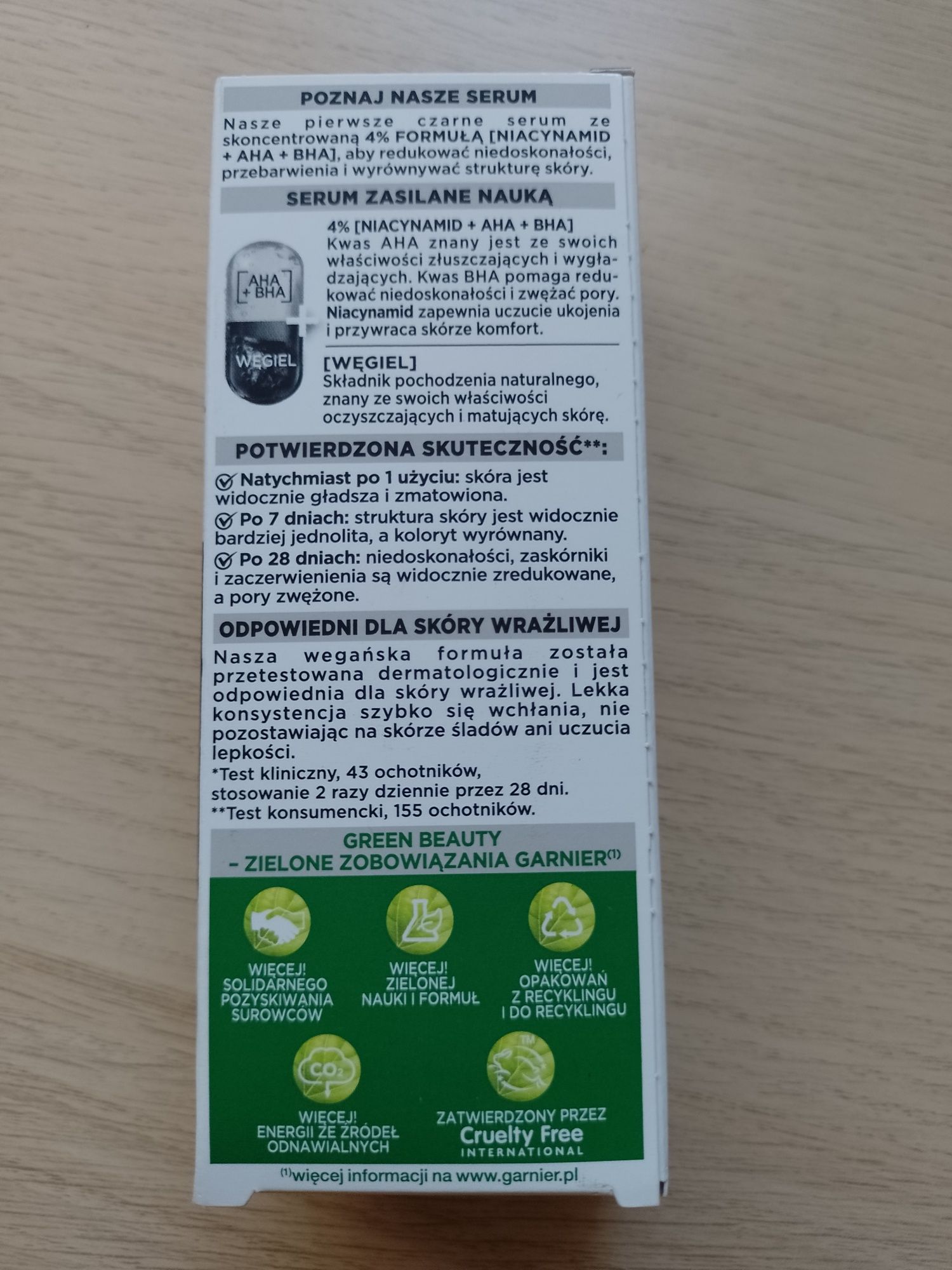 Garnier AHA BHA węgiel serum przeciw niedoskonałościom