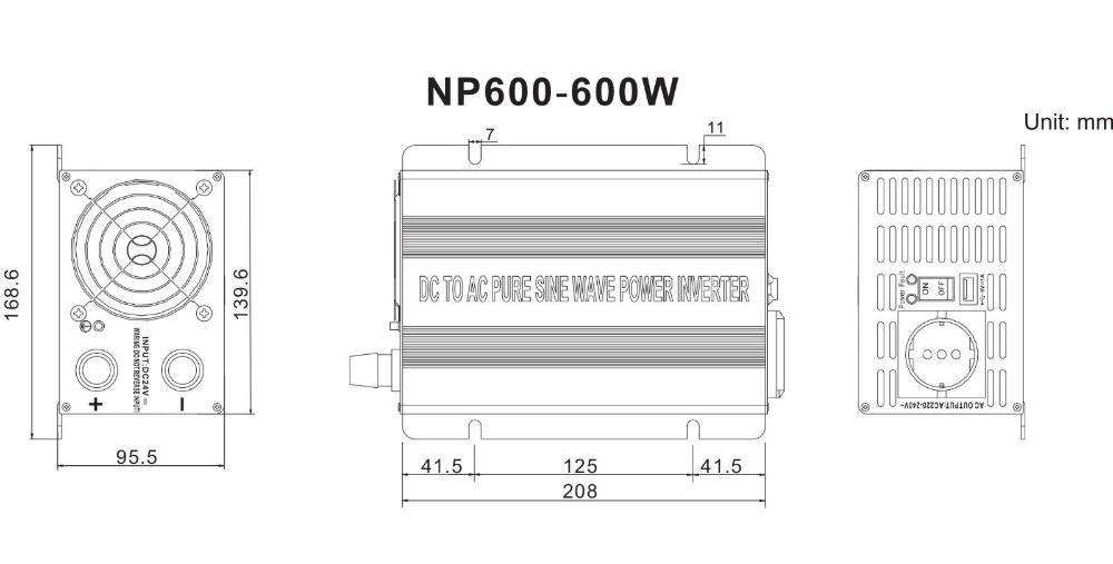 Inversor Conversor 600W/1200W Reais Onda Pura 12V - 220V